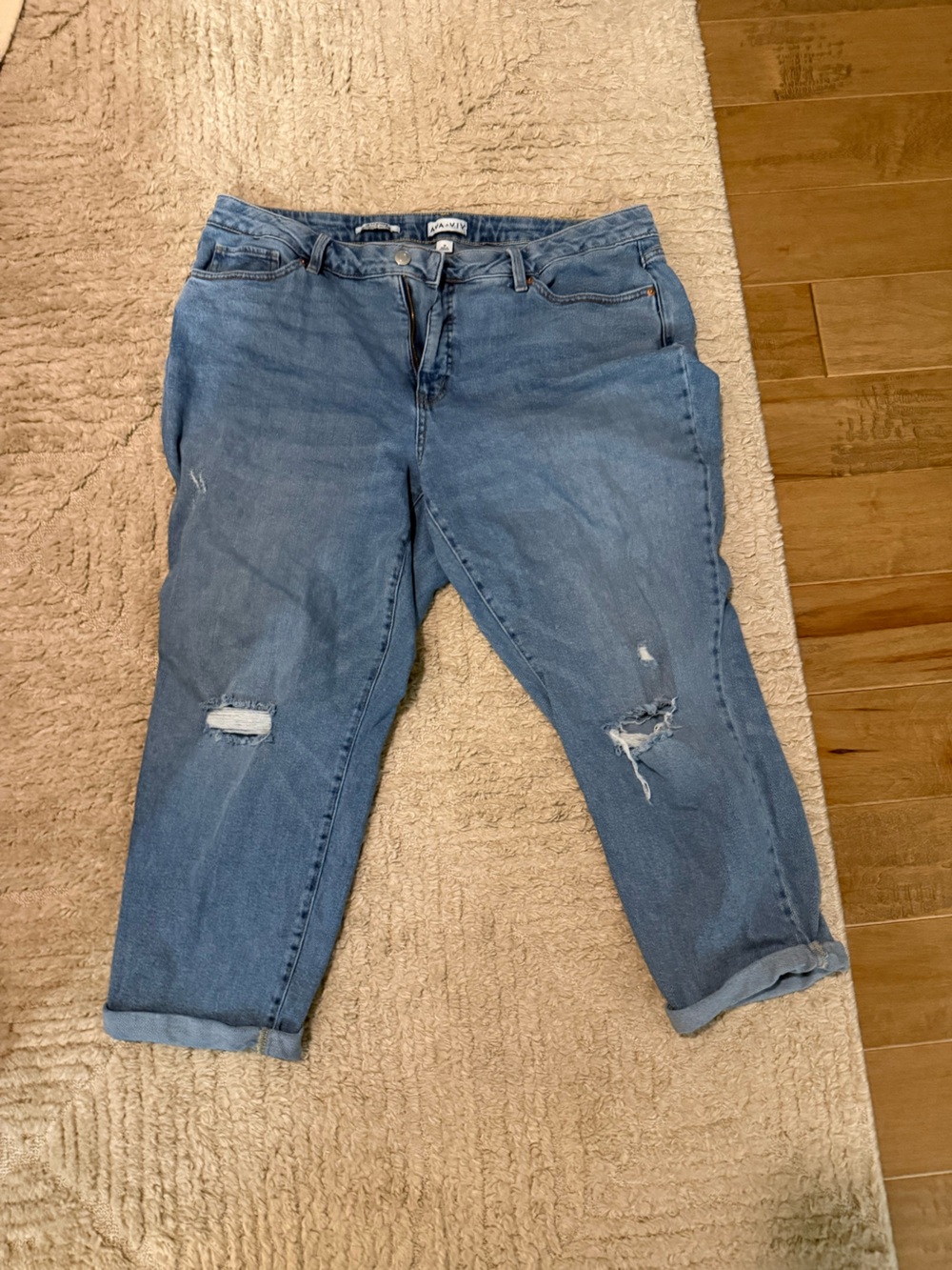 Ava & Viv Light Blue Midrise Boyfriend Jean